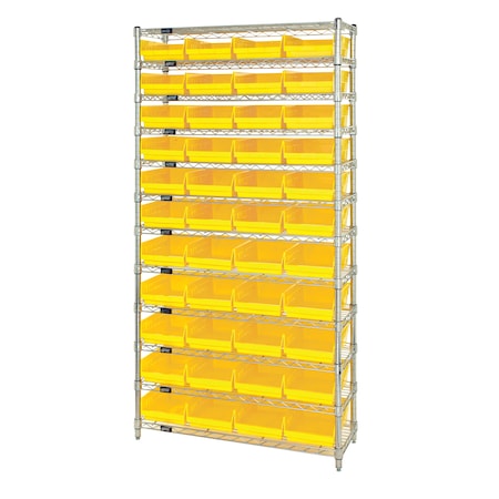 Quantum Storage Systems Shelf Bin Wire Shelving System WR12-108YL